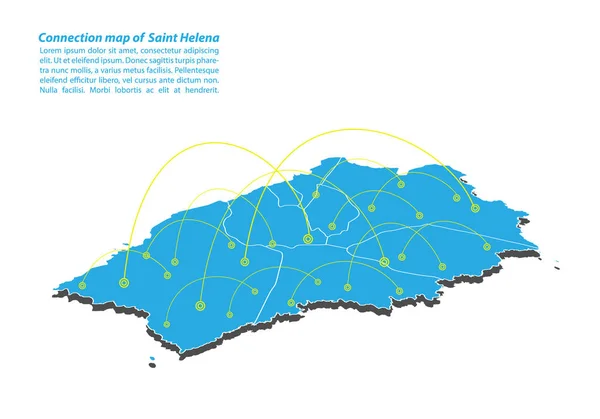 Moderne Sainte Hélène Carte Connexions Conception Réseau Meilleur Concept Internet — Image vectorielle