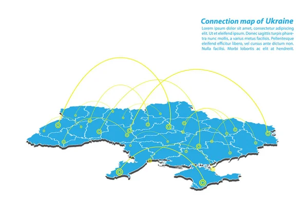 Сучасний Дизайн Мережі Язків Map Connections Best Internet Concept Ukraine — стоковий вектор