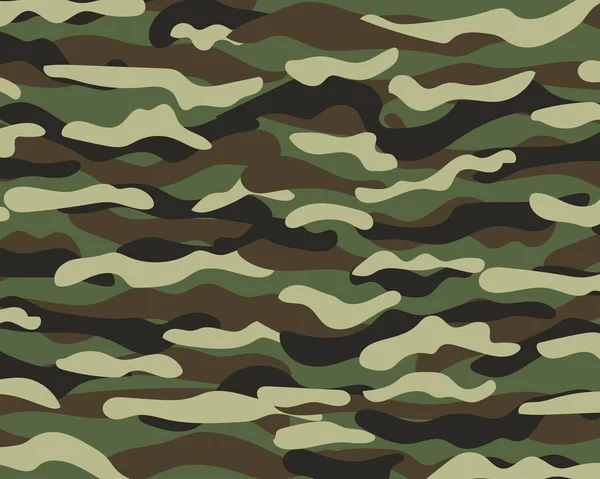 Kamuflaj desen arka plan. Klasik giyim tarzı camo tekrar Yazdır maskeleme. Yeşil Kahverengi Siyah Zeytin renkler orman dokusu. Tasarım öğesi. Vektör çizim.