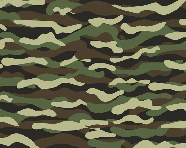 Kamuflaj desen arka plan. Klasik giyim tarzı camo tekrar Yazdır maskeleme. Yeşil Kahverengi Siyah Zeytin renkler orman dokusu. Tasarım öğesi. Vektör çizim.