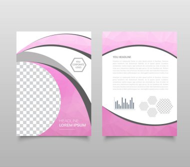 modaya uygun bir geometrik üçgen ve diğer tasarım stili broşür kapak şablonu örnekler iş görsel kimlik, broşür düzeni, el ilanı ve kapak için tasarım şablonu poligonal kağıt uçak grafik ile.