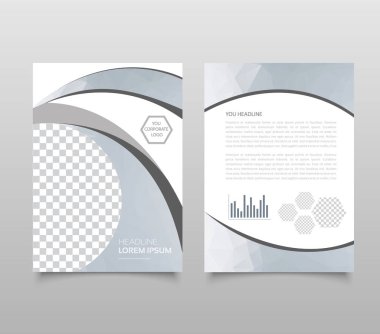 modaya uygun bir geometrik üçgen ve diğer tasarım stili broşür kapak şablonu örnekler iş görsel kimlik, broşür düzeni, el ilanı ve kapak için tasarım şablonu poligonal kağıt uçak grafik ile.