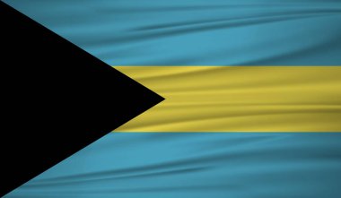 Bahamalar bayrağı vektör. Vektör Bahamalar bayrağı blowig rüzgarda. EPS 10.