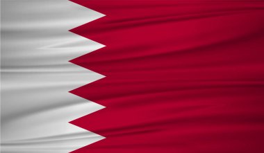 Bahreyn bayrağı vektör. Vektör Bahreyn bayrağı blowig rüzgarda. EPS 10.