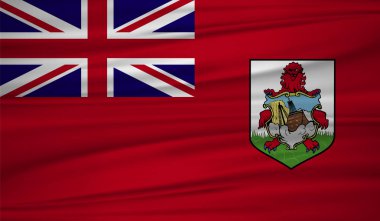 Bermuda bayrak vektör. Vektör Bermuda bayrak blowig rüzgarda. EPS 10.