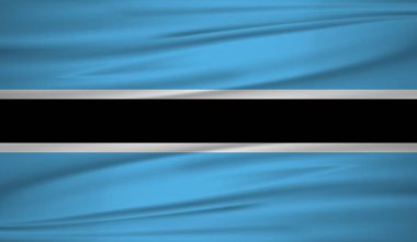 Botsvana bayrağı vektör. Vektör Botsvana bayrağı blowig rüzgarda. EPS 10.