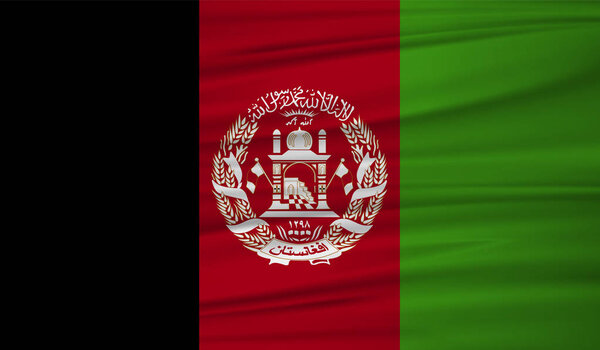 Afghanistan flag vector. Vector Afghanistan flag blowig in the wind. EPS 10.