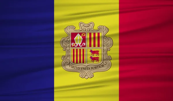 Vlag Van Andorra Vector Vector Andorra Vlag Blowig Wind Eps — Stockvector