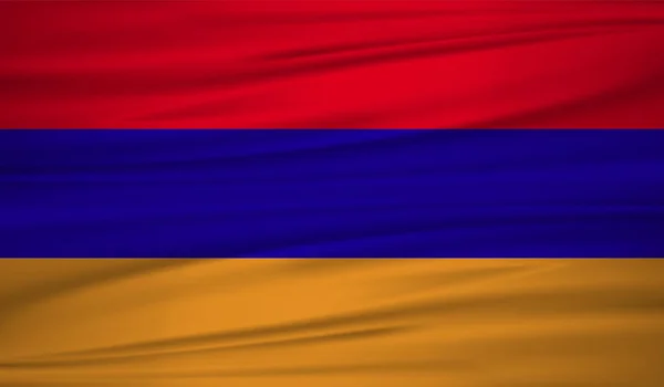 Wektor Flaga Armenii Blowig Flaga Armenii Wektor Wiatr Eps — Wektor stockowy