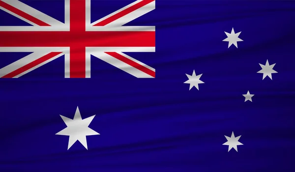 Australië Vlag Vector Vector Australië Vlag Blowig Wind Eps — Stockvector