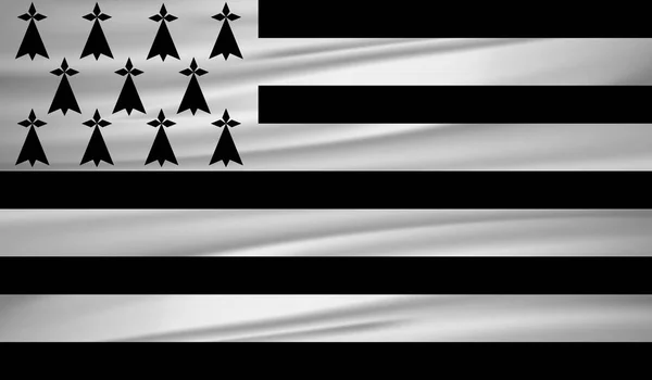 Vlag Van Bretagne Vector Vector Bretagne Vlag Blowig Wind Eps — Stockvector