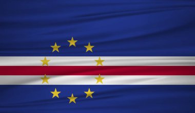 Cape Verde bayrak vektör. Cape Verde blowig Rüzgar vektör bayrağı. EPS 10.