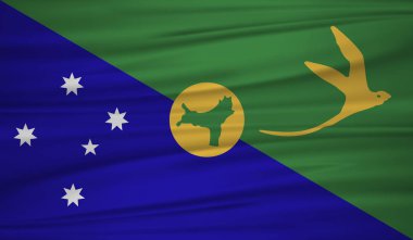 Christmas Adası bayrak vektör. Vektör Christmas Adası blowig Rüzgar bayrağı. EPS 10.