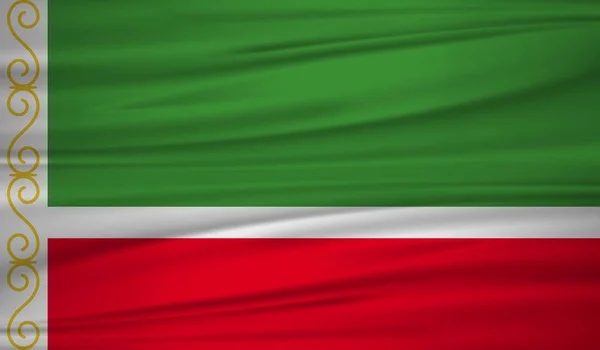 Chechen Republic Flag Vector Vector Flag Chechen Republic Blowig Wind — Stock Vector