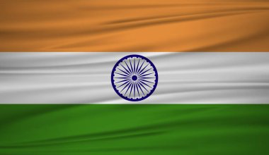 Hindistan bayrağı vektör. Hindistan blowig Rüzgar vektör bayrağı. EPS 10.