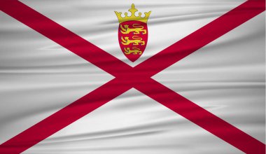 Jersey bayrak vektör. Jersey blowig Rüzgar vektör bayrağı. EPS 10.