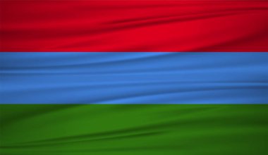 Karelya bayrak vektör. Karelya blowig Rüzgar vektör bayrağı. EPS 10.