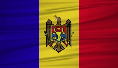 Moldova bayrağı vektör. Moldova blowig Rüzgar vektör bayrağı. EPS 10.