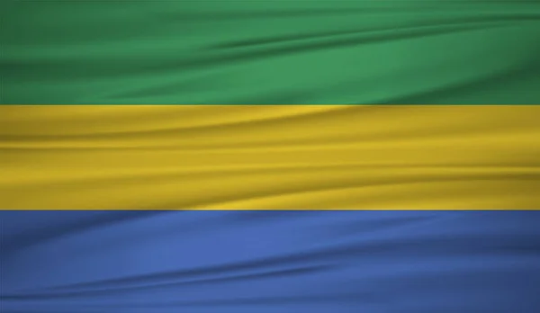 Wektor Flaga Gabonu Flaga Wektor Gabon Blowig Wietrze Eps — Wektor stockowy