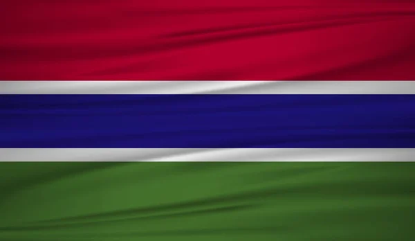 Vlag Van Gambia Vector Vector Vlag Van Gambia Blowig Wind — Stockvector