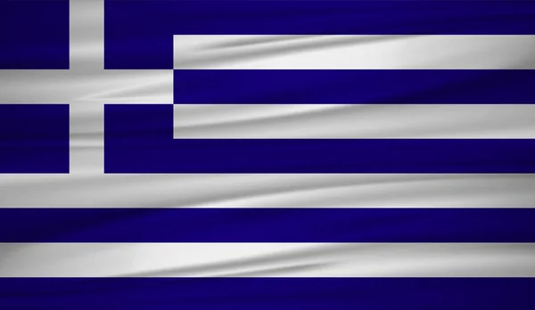 希腊旗子媒介 Blowig 的矢量旗帜在风中飘扬 Eps — 图库矢量图片