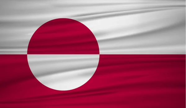 グリーンランドの旗のベクトル 風にグリーンランド Blowig のベクトル フラグ Eps — ストックベクタ