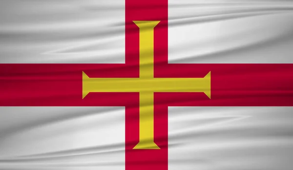 Guernsey Flag Vector Vector Flag Guernsey Blowig Wind Eps — Stock Vector