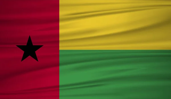 Vetor Bandeira Guiné Bissau Bandeira Vetorial Guiné Bissau Blowig Vento — Vetor de Stock