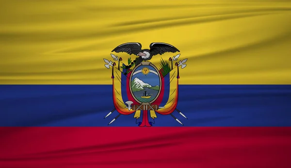 Ecuador Vector Bandera Bandera Vectorial Del Ecuador Blowig Viento Eps — Archivo Imágenes Vectoriales