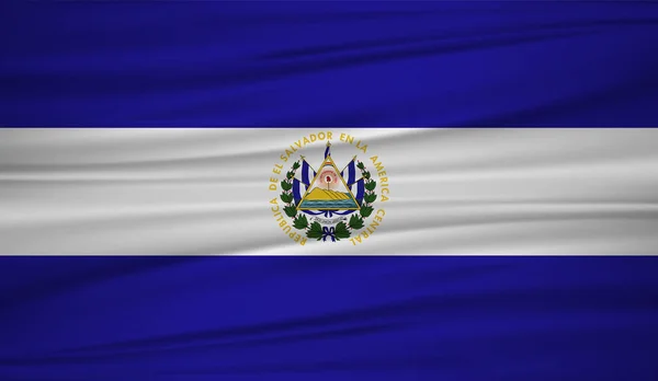Salvador Flag Vector Vector Flag Salvador Blowig Wind Eps — Stock Vector
