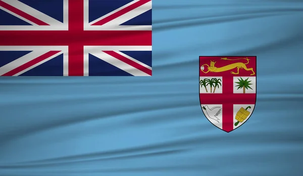 Vetor Bandeira Das Fiji Bandeira Vetorial Fiji Blowig Vento Eps — Vetor de Stock