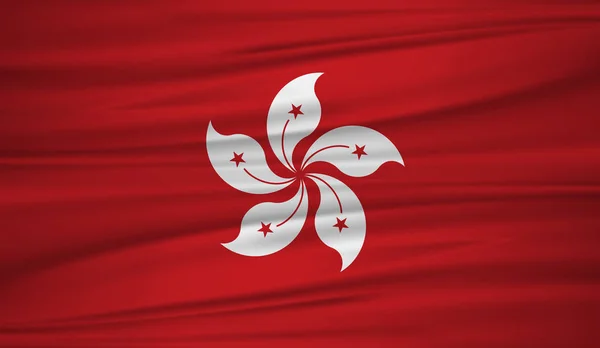 Hong Kong Flag Vector Vector Flag Hong Kong Blowig Wind — Stock Vector