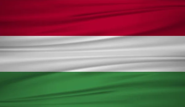 Magyar Zászló Vektor Vektor Zászlaja Magyarország Blowig Szél Eps — Stock Vector