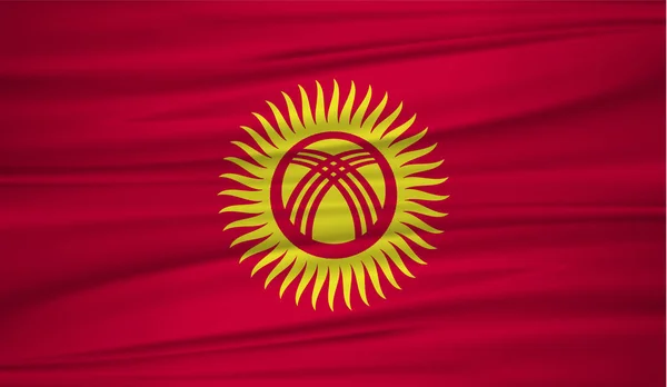 Kirguistán Vector Bandera Bandera Vectorial Kirguistán Blowig Viento Eps — Vector de stock