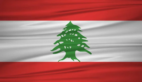 Vlag Van Libanon Vector Vector Vlag Van Libanon Blowig Wind — Stockvector