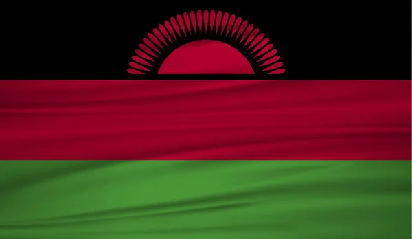 Wektor Flaga Malawi Flaga Wektor Malawi Blowig Wietrze Flaga Malawi — Wektor stockowy