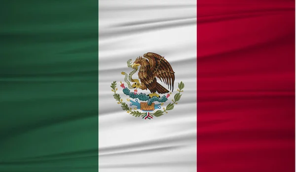 Vetor Bandeira México Bandeira Vetorial México Blowig Vento Bandeira Mexicana — Vetor de Stock