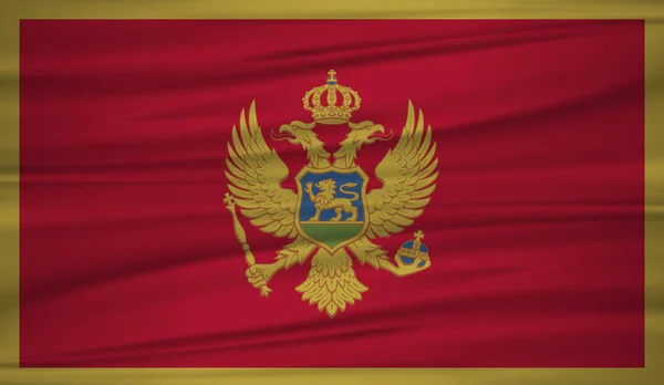 Montenegro Flagga Vektor Vector Flagga Montenegro Blowig Vinden Eps — Stock vektor