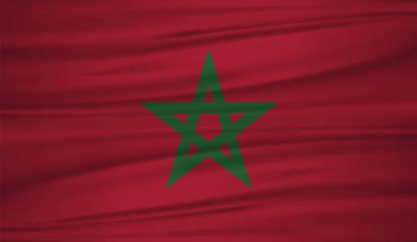 Μαρόκο Σημαία Διάνυσμα Διάνυσμα Σημαία Του Μαρόκου Blowig Στον Άνεμο — Διανυσματικό Αρχείο