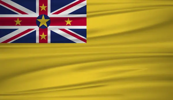 Niue Vektor Vlajky Vektor Vlajka Niue Blowig Větru Eps — Stockový vektor