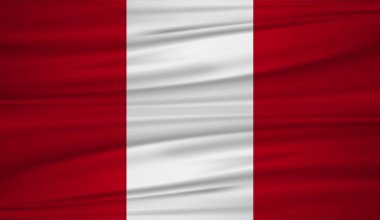 Peru bayrağı vektör. Peru blowig Rüzgar vektör bayrağı. EPS 10.
