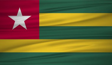 Togo bayrak vektör. Togo blowig Rüzgar vektör bayrağı. EPS 10.
