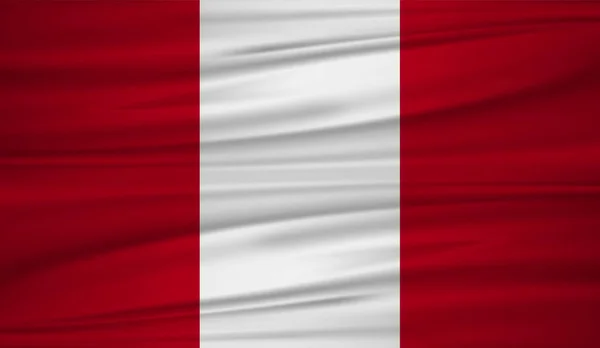 Peru Flag Vector Vector Flag Peru Blowig Wind Eps — Stock Vector