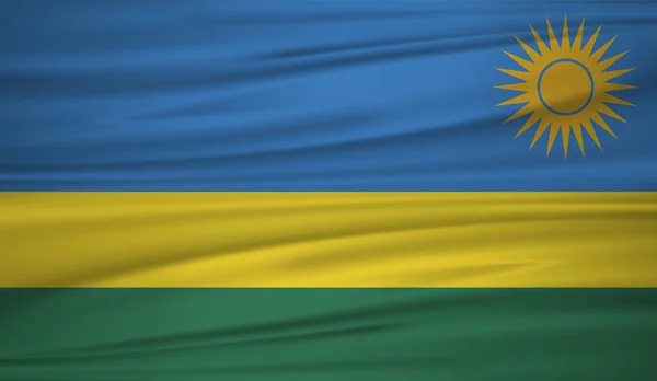 Rwanda Flag Vector Vector Flag Rwanda Blowig Wind Eps — Stock Vector