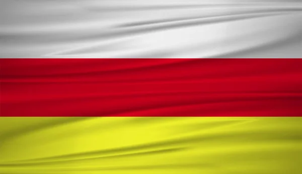 Вектор Флага Южной Осетии Векторный Флаг Южной Осетии Развевается Ветру — стоковый вектор