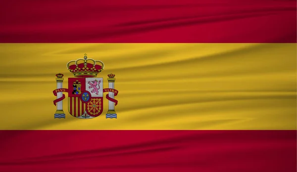 西班牙旗子媒介 西班牙 Blowig 的矢量旗帜在风中飘扬 Eps — 图库矢量图片