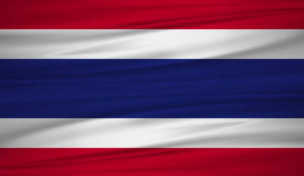 Vlag Van Thailand Vector Vector Vlag Van Thailand Blowig Wind — Stockvector