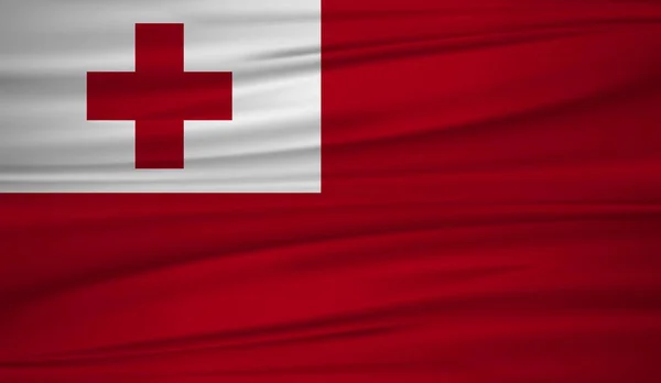 Vetor Bandeira Tonga Bandeira Vetorial Tonga Blowig Vento Eps — Vetor de Stock