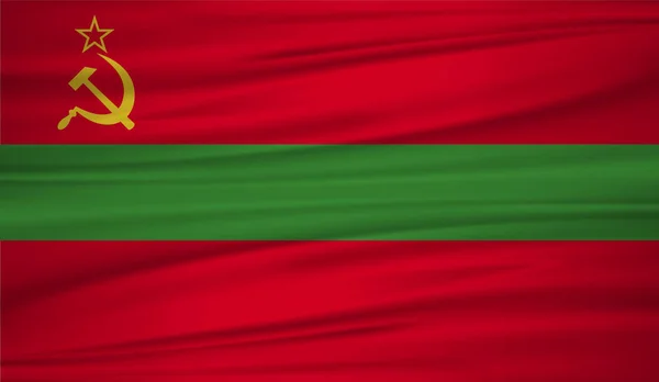 Vlag Van Transnistrië Vector Vector Vlag Van Transnistrië Blowig Wind — Stockvector