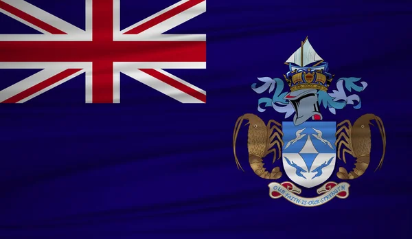 Tristan Cunha Flag Vector Vector Flag Tristan Cunha Blowig Wind — Stock Vector